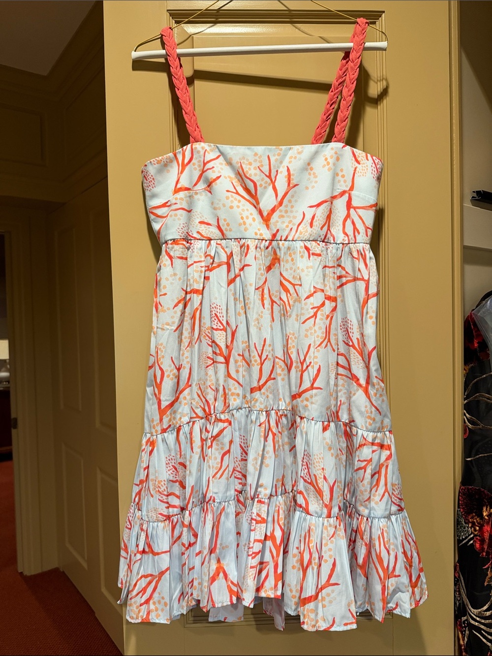 Women’s Coral Print Tiered Sundress - Pink Coral